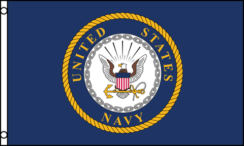 US Navy Emblem Flag 3x5ft Poly