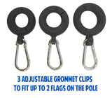 16ft Fiberglass Telescoping Flag Pole Kit with Ground Stake